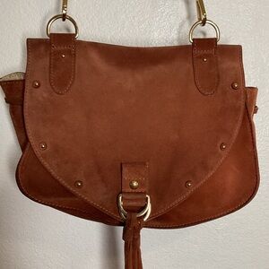 See By Chloe Suede & Leather Saddle Bag Brown